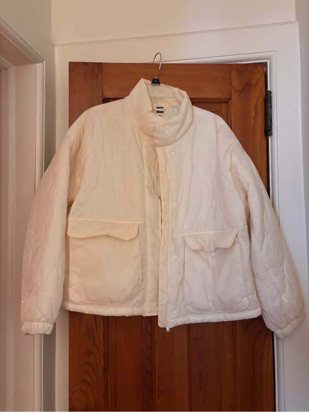 Old Navy Cream Quilted Puffer Jacket